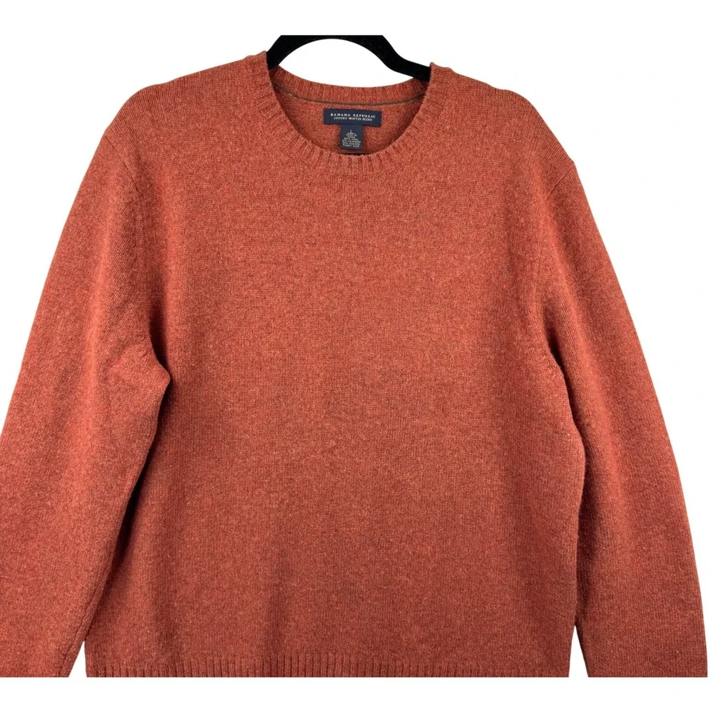 Banana Republic Sweater Mens Large‎ Burnt Orange Wool Cashmere Angora Luxury